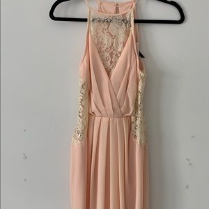 Soft Pink party dress with lace sides